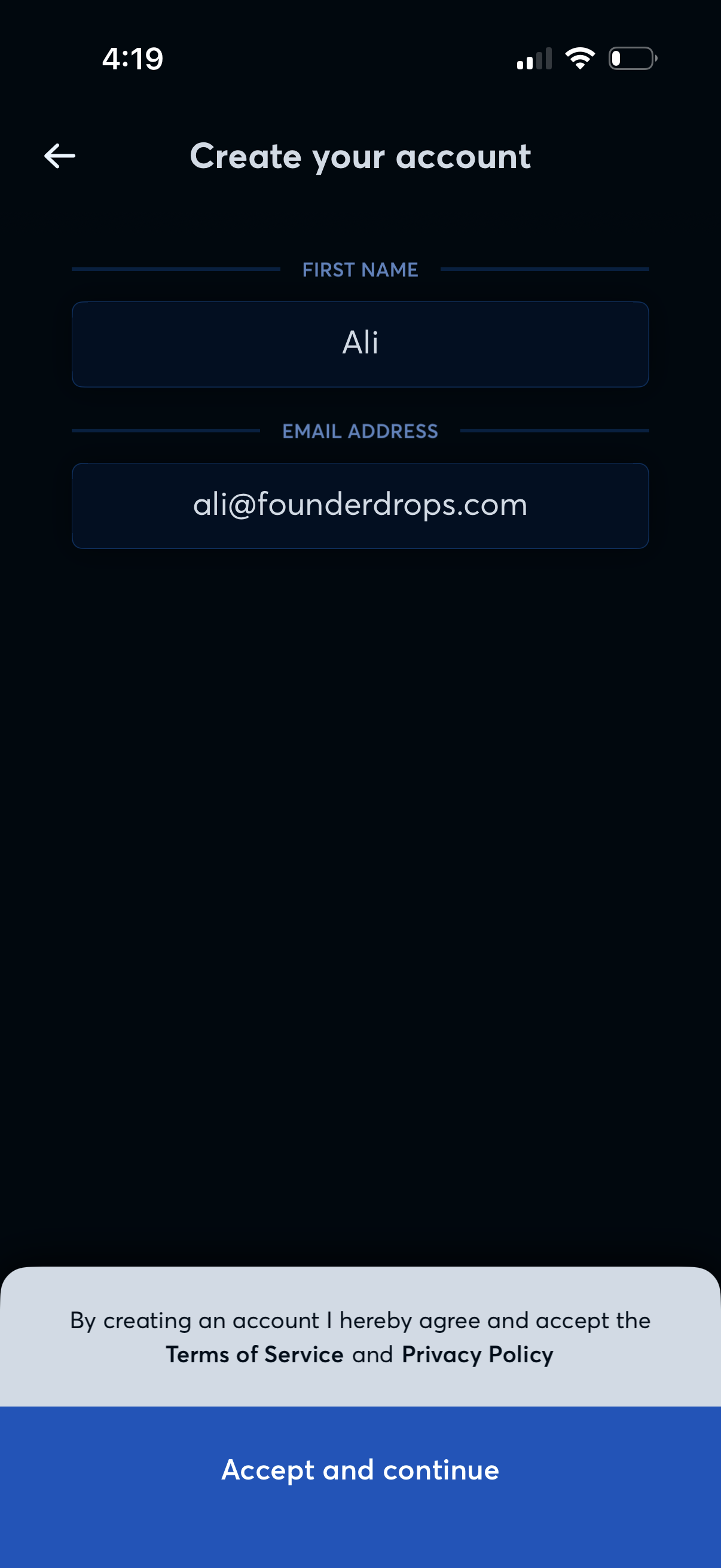 copilot signup screenshot